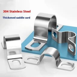 1Pcs Thickened U-Tube Strap Clamp Stainless Steel Horseback Wire Throat HoopCable Fastener Clips Applicable To Pipe OD 8-200mm