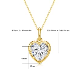 Heart Shape Necklace Pendant 2CT D Color Moissanite 14K Gold Filled for Girlfriend Fiancée Gift Valentine's Day Gifts Romantic