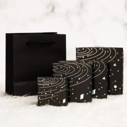 Multi Size Square Ribbon Jewelry Box With Ring Earring Necklace Bracelet Charm Black Jewelry Kraft Paper Gift Packaging Box