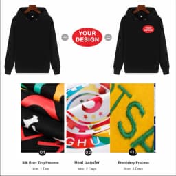 Customized Hooded Sweatshirt With LOGO Printing Embroidery Personalized Photos Casual 100% Pure Cotton And Plush Thick Pullover