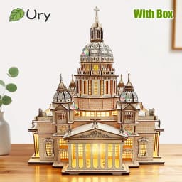 3D Wooden Puzzle Royal Castle Isaac's Cathedral in Russia Model With LED Light Assembly Kits For Adult DIY Decoration for Gifts