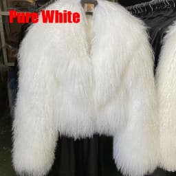 New Brand Women's Real Mongolia Sheep Fur Jacket With Collar Winter Coat Female fur coat