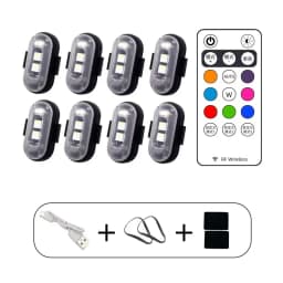 1-10PCS Motorcycle LED Aircraft Strobe Lights Drone Anti-collision Warning Lamp Flash Indicator With Wireless Remote Control