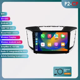 Hizpo 2 Din Android 13 Car Radio For Hyundai Creta ix25 2015-2019 Multimedia Video Player GPS 4G Carplay Auto Stereo Head Unit