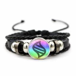 Anime Mega Stone Poke Snap Weave Leather Bracelet Glass Cabochon Adjustable Bangle Jewelry for Women Kids Gift