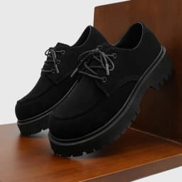 Men's Thick-Soled Derby Work Boots, Retro Lace-Up Oxfords, Thick-Soled, Breathable Low-Cut Shoes for Daily Commuting and Casual