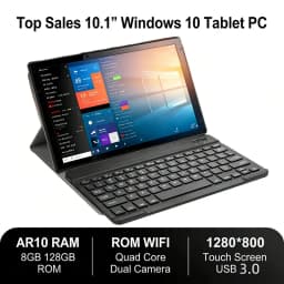 10.1 INCH 64 Bit T10 Windows 10 Tablet PC 8GB RAM 128GB ROM AR10 Trail X5 Z8300 CPU Quad Core 1920x1200 IPS Screen 1.84GHz WIFI
