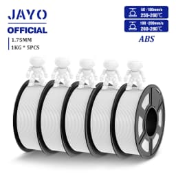 JAYO ABS Filament 5Rolls ABS 3D Filament 1.75mm 1KG 3D Printer Filament For FDM 3D Printers & 3D Pen Highly Resistant Durable