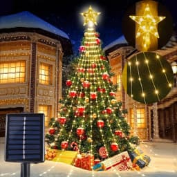 LED Christmas Waterfall String Light Christmas Tree Indoor Outdoor Garland Decoration Solar / USB Lamp for Garden Party Wedding