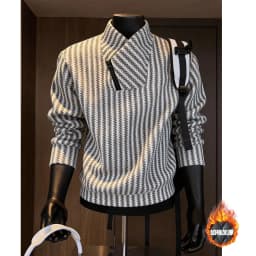 Thickened Stand Collar Sweatshirt Men's Casual Style Inner Wear Base Shirt Heavyweight Leisure Top for Autumn Winter