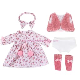 18Inch Girl Doll DressingUp Outfit Set Polyester Fabric Doll Outfits with Hairband Dress for Children Roleplay Game Toy