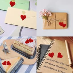 100-500pcs Red Heart Stickers for Valentine's Day 2.5cm Baking Packaging Sticker Envelope Seals Love Decorative Stickers