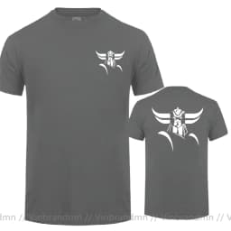 Front Back Print Goldorak Grendizer Mazinger Z T-Shirt Japanese Cartoon Design Summer Men's Tees Tops Short Sleeve Cotton Tshirt