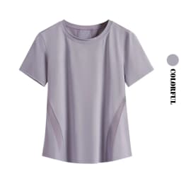DRUR Women Running Tops Lightweight Quick Dry Breathable Summer Short Sleeve Workout Shirt Gym Fitness Sportswear Yoga Clothes
