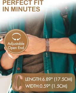ARADOO Vintage Style Pure Copper Cuff Bracelets with 3500 Gauss Neodymium Magnetic Therapy Bangle Jewelry Gifts