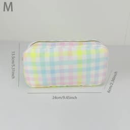 New Large Size Rainbow Plaid Fanny Pack Chest Pack Toiletry Storage Pouch Grid Outdoor Fanny Pack Travel Wash Cosmetic Bag Gift