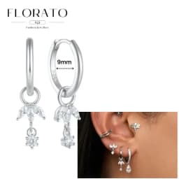 FLORATO 925 Sterling Silver Earrings Chain Tassel Pendant Earrings Zircon Silver Earrings for Women Trend Luxury Wedding Jewelry