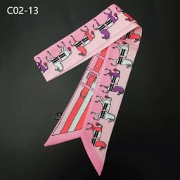 Elegant Printed Pony Design Simulated Silk Scarf Womens Shawl Multi Purpose Binding Ribbon Decoration Wholesale  Accessory