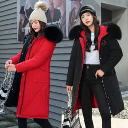Double Sided Wearing Parker 2026 Winter New Women's Down Cotton Jacket Big Fur Collar Hooded Coat Female Thicken Parka Overcoat