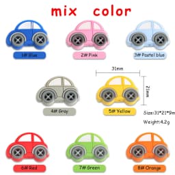 Kovict 5/10Pcs Silicone Beads Car Airplane Rainbow Rocket Bead For Jewelry Making DIY Keychain Necklace Bracelet Accessories