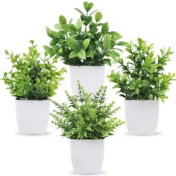 Wholesale OEM/ODM Artificial Mini Potted Plants Fake Sprayed Eucalyptus Plant in Pots House Plants for Home Office