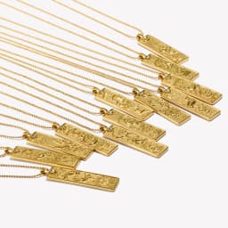 E.B.belle 18k Gold Plated Rectangle Shape 12 Constellation Pendant Necklace Stainless Steel Waterproof Fashion Women's Jewelry