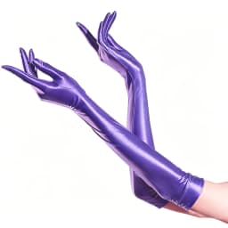 43cm Women Elastic Stain Smooth Five Finger Long Gloves Oil Shiny Glossy Sun Protection Party Wedding Luxury Silky Maid Gloves