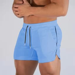 New Muscle Big Size Solid Color Sports Shorts Men's Quick Dry Marathon Running Three Thirds Fitness Beach Pants Quick Dry Mesh