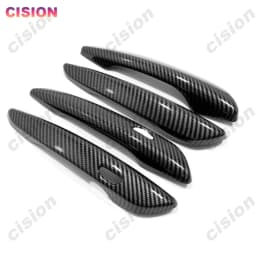 4x Black Chrome Carbon Fiber Exterior Car Door Handle Frame Panel Cover Trim ABS Sticker For Mazda 3 BP CX30 CX50 CX60 CX80 CX90