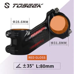 Toseek Stem MTB Carbon + Aluminum Mtb Handlebar Stem Bike Power 31 8mm Bicycle Handlebar Table 10 17 25 35 Degree Stem Bike Part