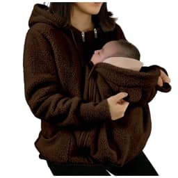 2-In-1 Maternity Clothes Autumn Winter Plush Hoodies Kangaroo Design Big Pockets Jackets For Pregnant Women Warm Baby Wearing