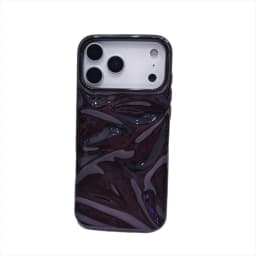 Luxury Electroplate Silvery 3D Wrinkle Phone Case For iPhone 17 16 15 14 13 12 Pro Max Plating Water Ripple Shockproof Cover