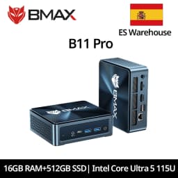 BMAX B11 Pro Mini AI PC Intel Core Ultra 5 115U 8 Cores 10 Threads 16GB RAM 512GB SSD WiFi Bluetooth USB HDMI Type-C Windows 11
