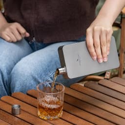 Boundless Voyage Titanium Flask Bottle Metal Liquor Bottle 0.4L, Ultra-Light Square Design for Camping Travel Office Ti3267D