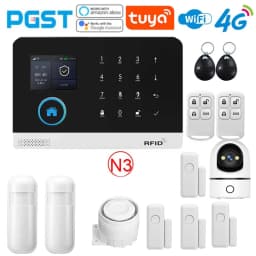 PGST Home Anti-Theft Alarm, Smart Home Wireless Alarm System, WiFi, 4G Tuya Intelligent Application, Working Together with Alexa