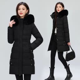 Women's Winter Parka Coat Hooded Korean Version Lady Down Cotton Jacket Warm Temperament Ladies Cotton Padded Outerwear