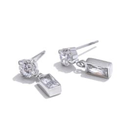 Yhpup High-Grade AAA Cubic Zirconia Rectangle Drop Earrings 2025 Stainless Steel Delicate Korean Style Daily Jewelry Gift