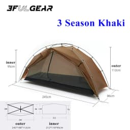 3F UL TAICHI 1 Person No-See-Um 3 Season/4 Season Camping 15D Silicon Coated Tent