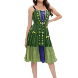 [You're My Secret] Hocus Pocus Witch Dress for Women Winifred Sanderson Mary Sarah Sister Cosplay Costume Adult Classic Dress