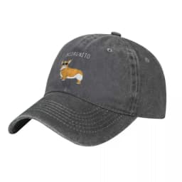 Incorgnito Corgi Dog Pun Washed Denim Baseball Cap Adjustable Unisex Casual Outdoor Hat