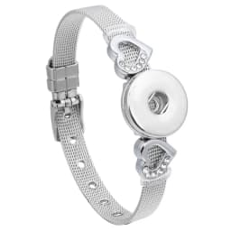 Wholesale 18mm Snap Bracelets High Quality Metal Silver Color Snap Button Bracelet Bangle Adjustable Chain Bracelets