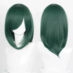 High Quality 40cm Medium Cosplay Wig With Bang Blond Pink Red Purple Blue Gray Heat Resistant Synthetic Hair Wigs
