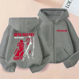Anime Devil May Cry Son of Sparda Dante Zipper Hoodie Men Women Cartoon Manga Zip Up Jacket Coat Unisex Vintage Casual Hoodies