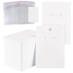 20sets Paper Necklace Cards Holders Earring Display With Self Adhesive Bags Necklace Packing For Diy Findings Jewelry Packaging