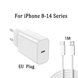PD 40W For Apple Fast Charger For iPhone 17 Air 16 15 14 13 12 11 Pro Max Type C Quick Charging Data Cable UK EU Plug Adapter