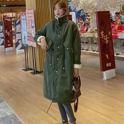 Down Cotton Parkas Jacket Women's Mid-length Over The Knee 2025 New Korean Loose Fashion Winter Padded Female Thickened