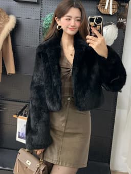 Autumn Winter Genuine 100% Real Natural Whole Rabbit Fur Jacket With Luxury Full Pelt Rabbit Fur Coat Outerwear Overcoat
