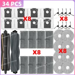 Fit For (Mova P50 PRO ULTRA/P50 Ultra, Dreame X40 Ultra/L40 Ultra/L30s Pro Ultra Heat) Tricut Roller Brush Filter Mop Cloth Bag