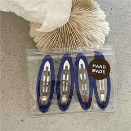 4pcs K-style Bright Water-drop Shaped Alloy Hair Clips For Women Vintage Solid Color 6.5cm Big Bobby Pins Barrettes Side Hairpin