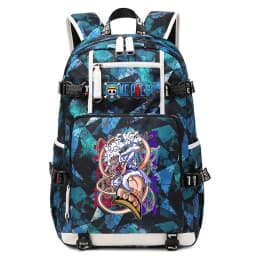 Anime Luffy Print Casual School Backpack Large Capacity Student Bookbag for Boys and Girls Travel Sport